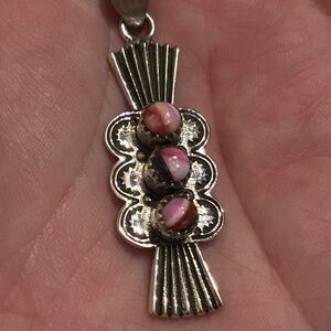 Pink Spiny/Pink Dahlia Sterling Silver Pendant